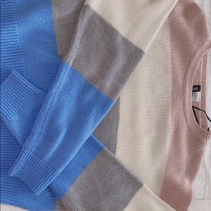 colorful pastel striped sweater